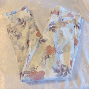 Vintage America Floral Denim Jeans Skinny Stretch Straight Leg Sz 4 Gorgeous